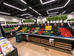 Spiegelloser Kurzer Stufiger Obst- und Gemüsestand