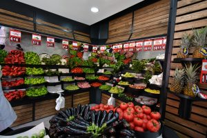 Supermarket Fruit and Vegetable Display Stand Display Shelf