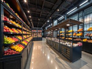 Le Stand De Fruits Secs En Supermarché