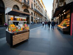 Stand de jus de fruits frais