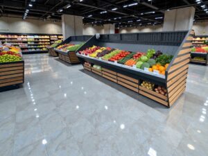 Présentoir à Fruits et Légumes Sans Miroir à Niveaux Courts